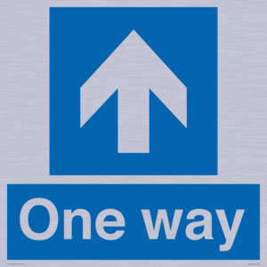 One way with up directional arrow